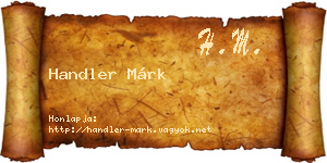 Handler Márk névjegykártya